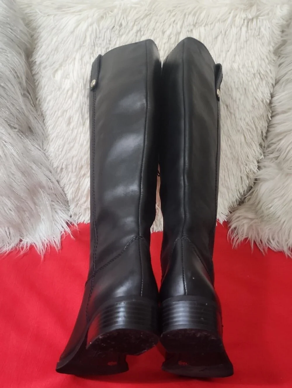 INC Womens Fawne Black Leather Knee-High Boots